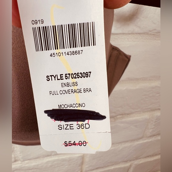 NWT Soma Enbliss Full Coverage Soft Lined Underwire Bra 36 D Mochaccino #0501 - Picture 9 of 13